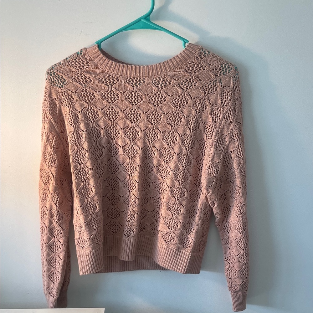 Place Pink Lace Knit Sweater